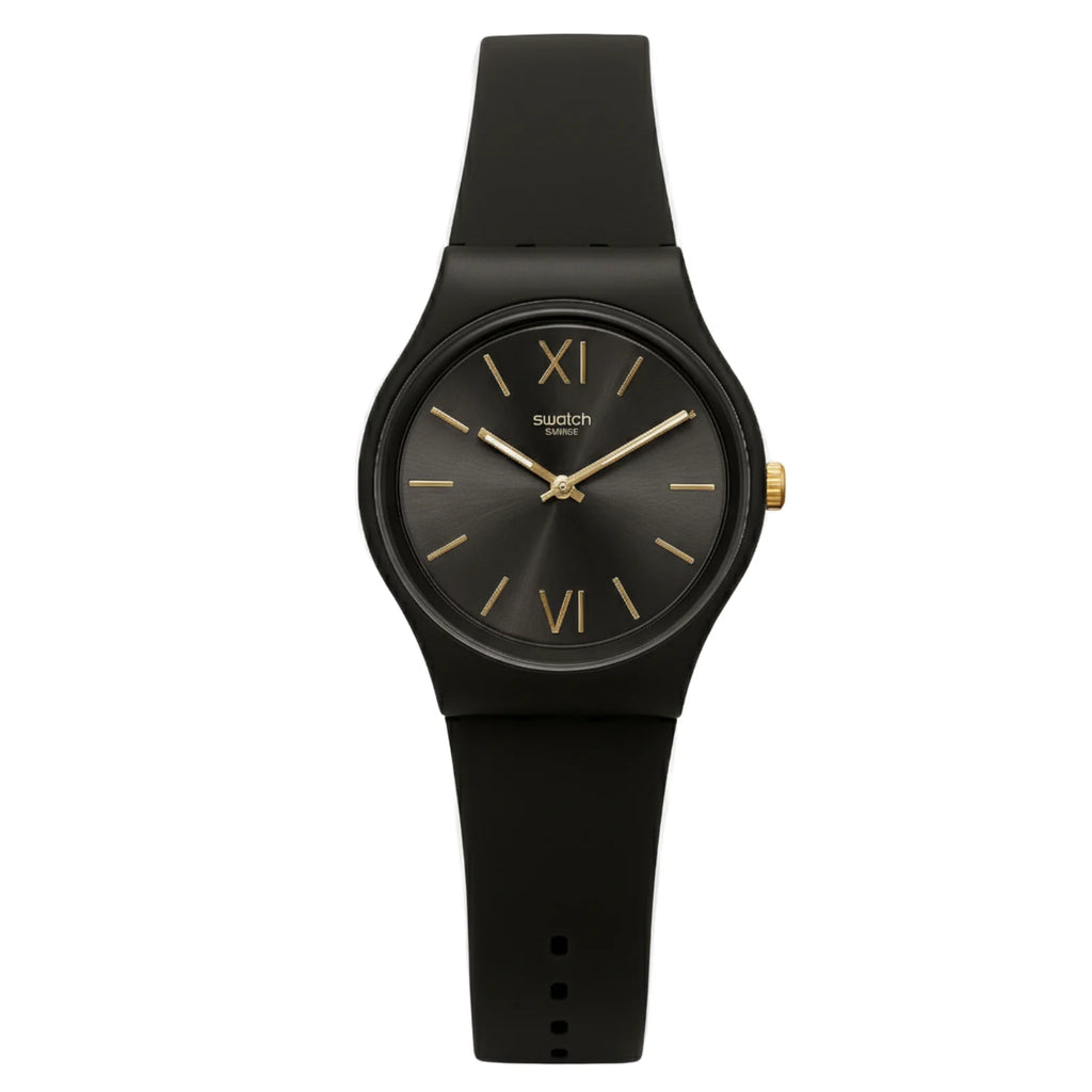 Montre Swatch Noire et Or : Élégance Minimaliste