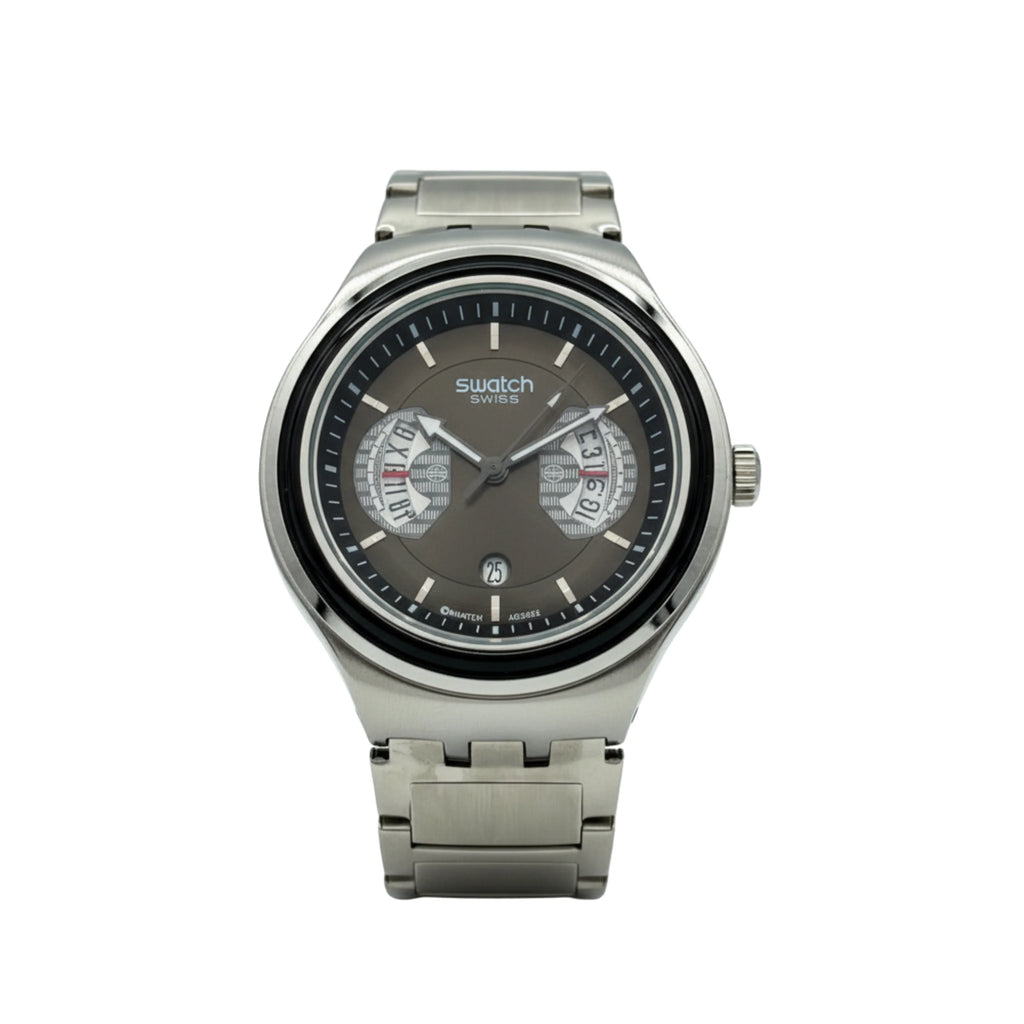Montre Swatch Irony Chrono Cadran Noir Acier Inoxydable