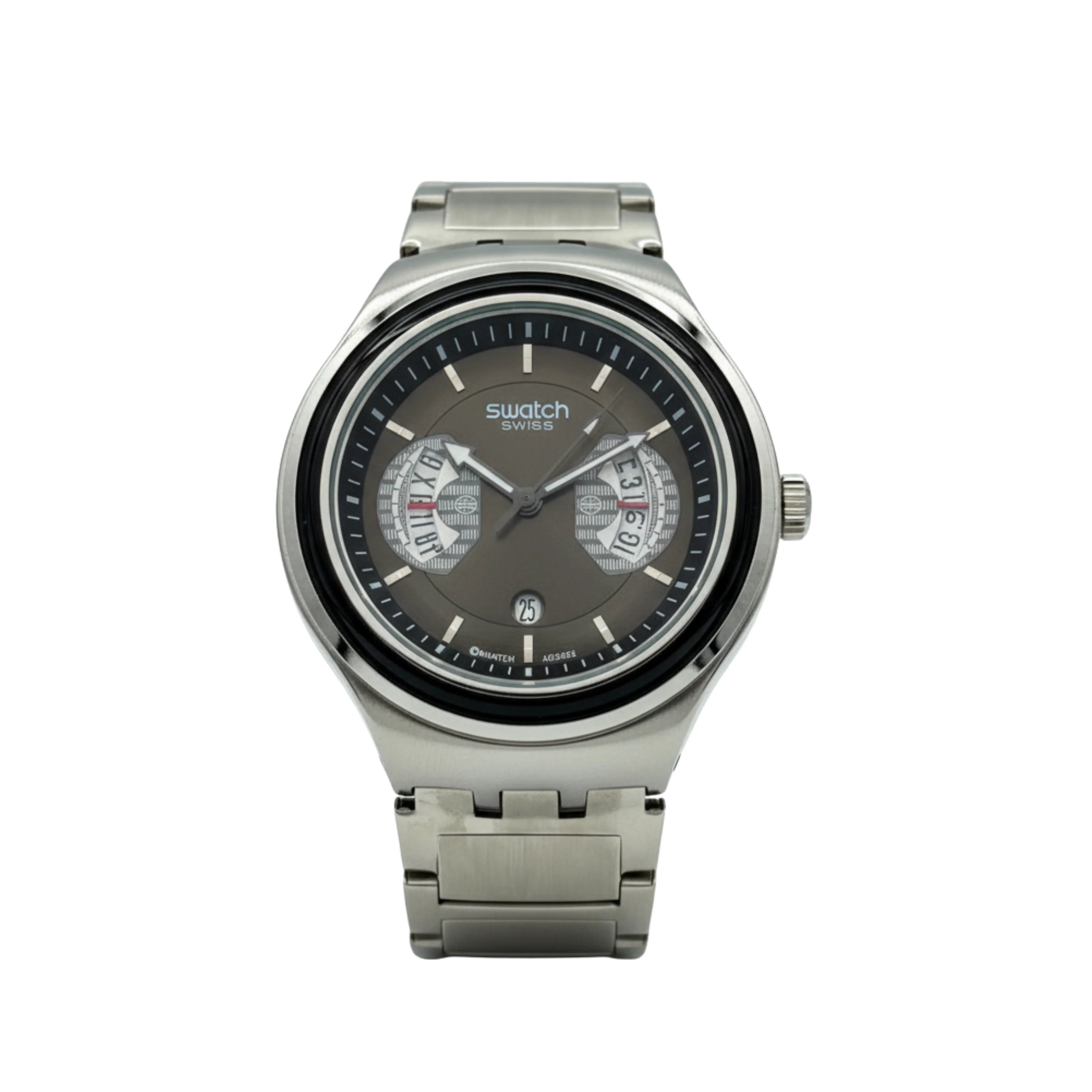 Montre Swatch Irony Chrono Cadran Noir Acier Inoxydable
