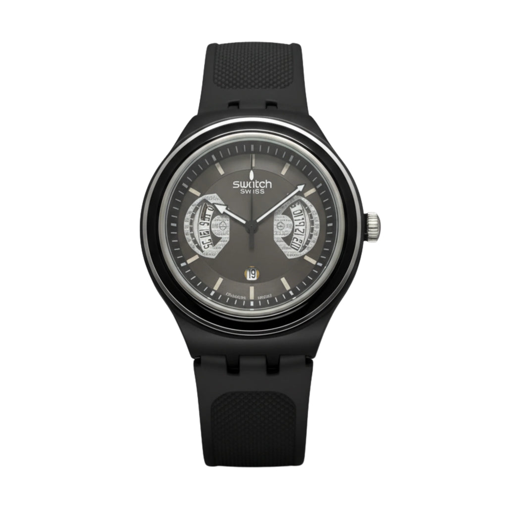 Montre Swatch Chronographe Noire Monochrome - Style Sportif et Discret