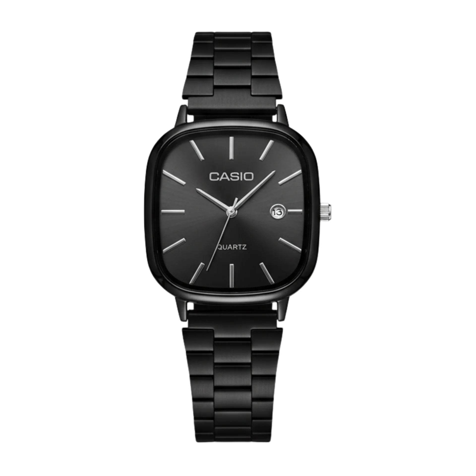 Montre Casio Analogique Noire Carrée en Métal