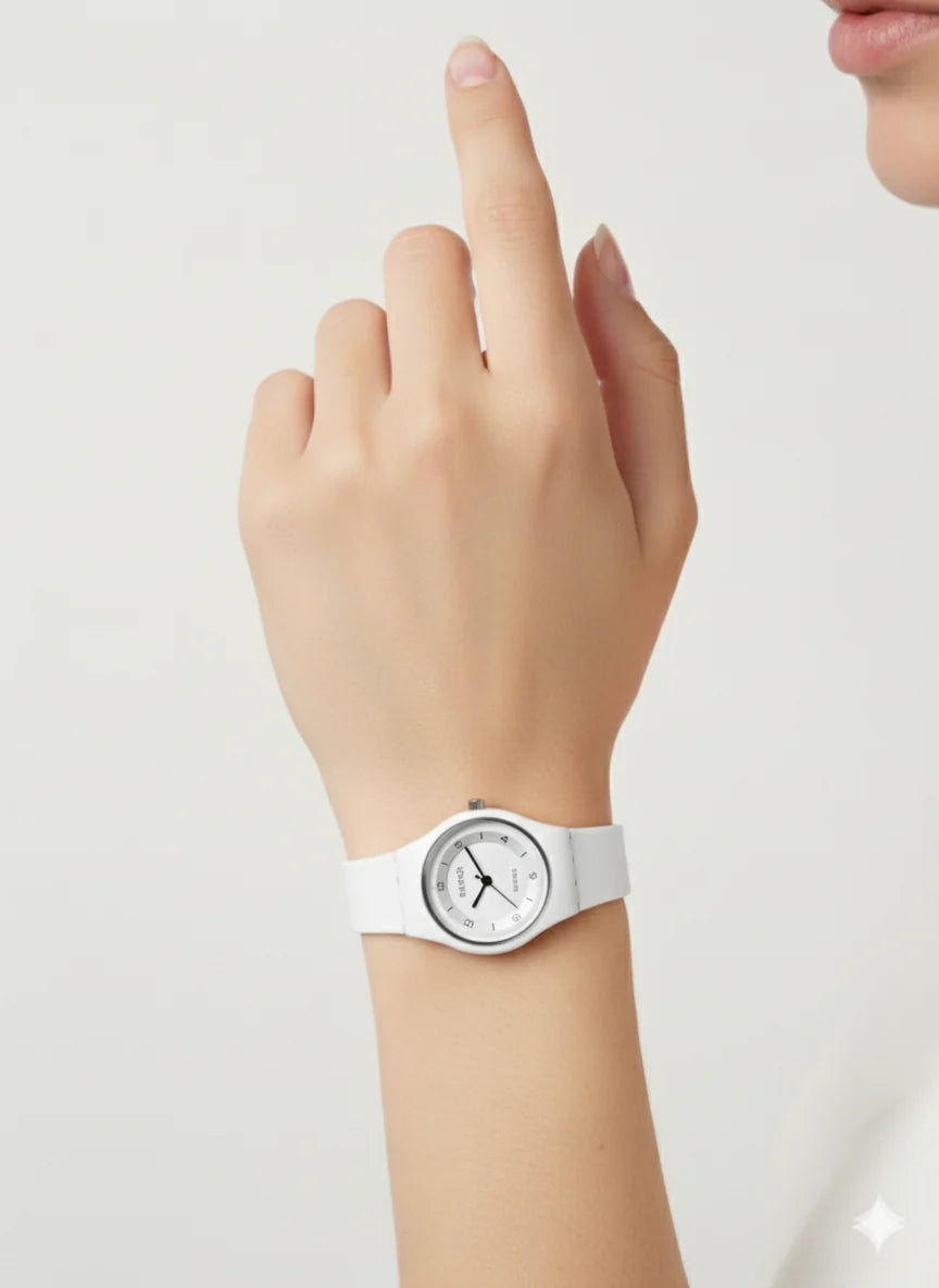 Montre Femme Swatch 3162 Sport Blanche – Élégance Pure &amp; Style Intemporel 26–28mm