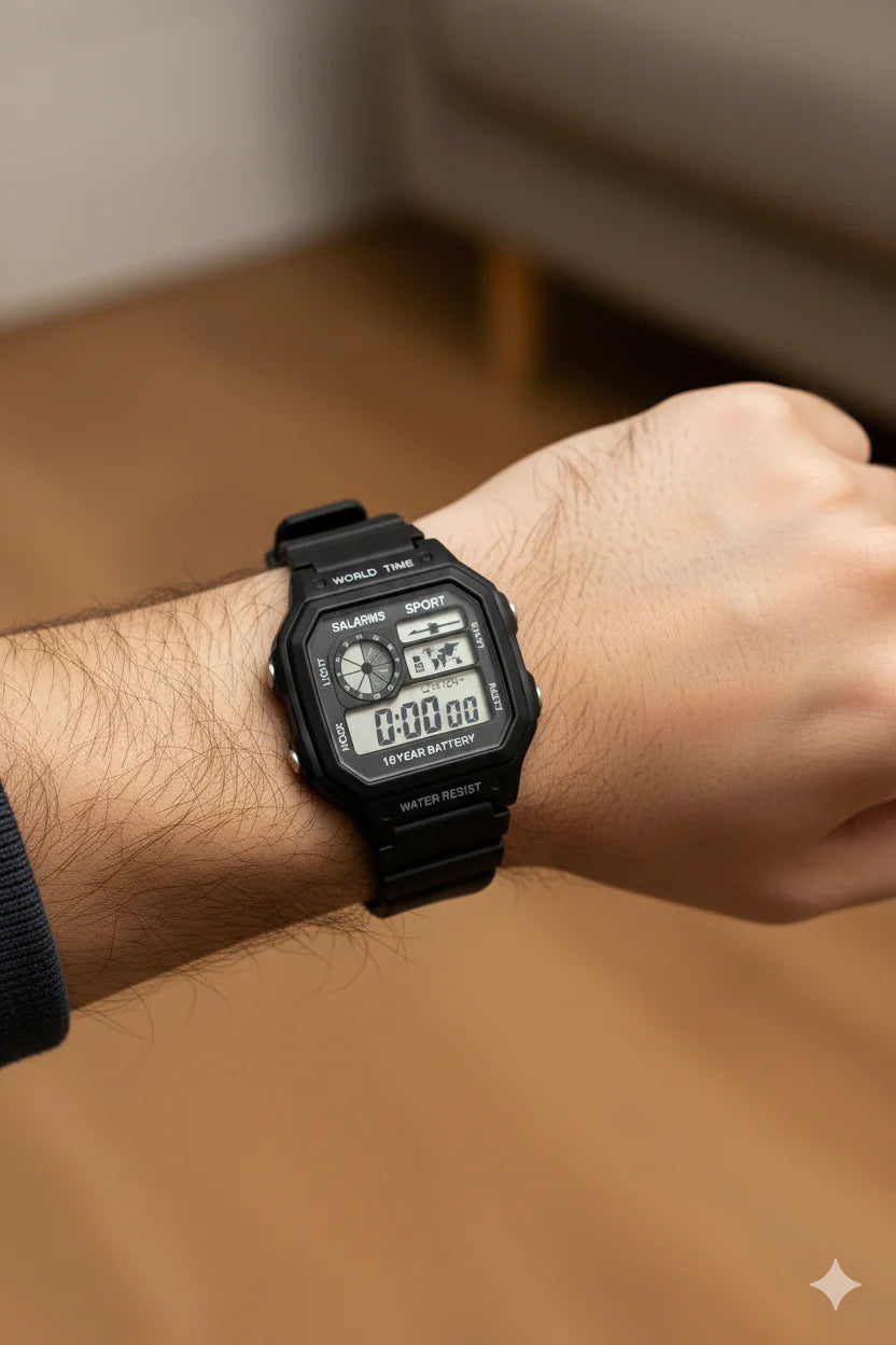 Casio AE-1200WH – Montre Digitale Homme “Casio Royale” au Style Rétro et Multifonction