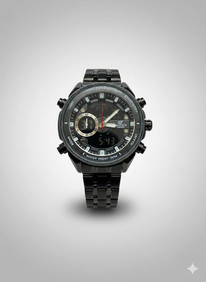 Montre CASIO EDIFICE Noire Élégante et Robuste