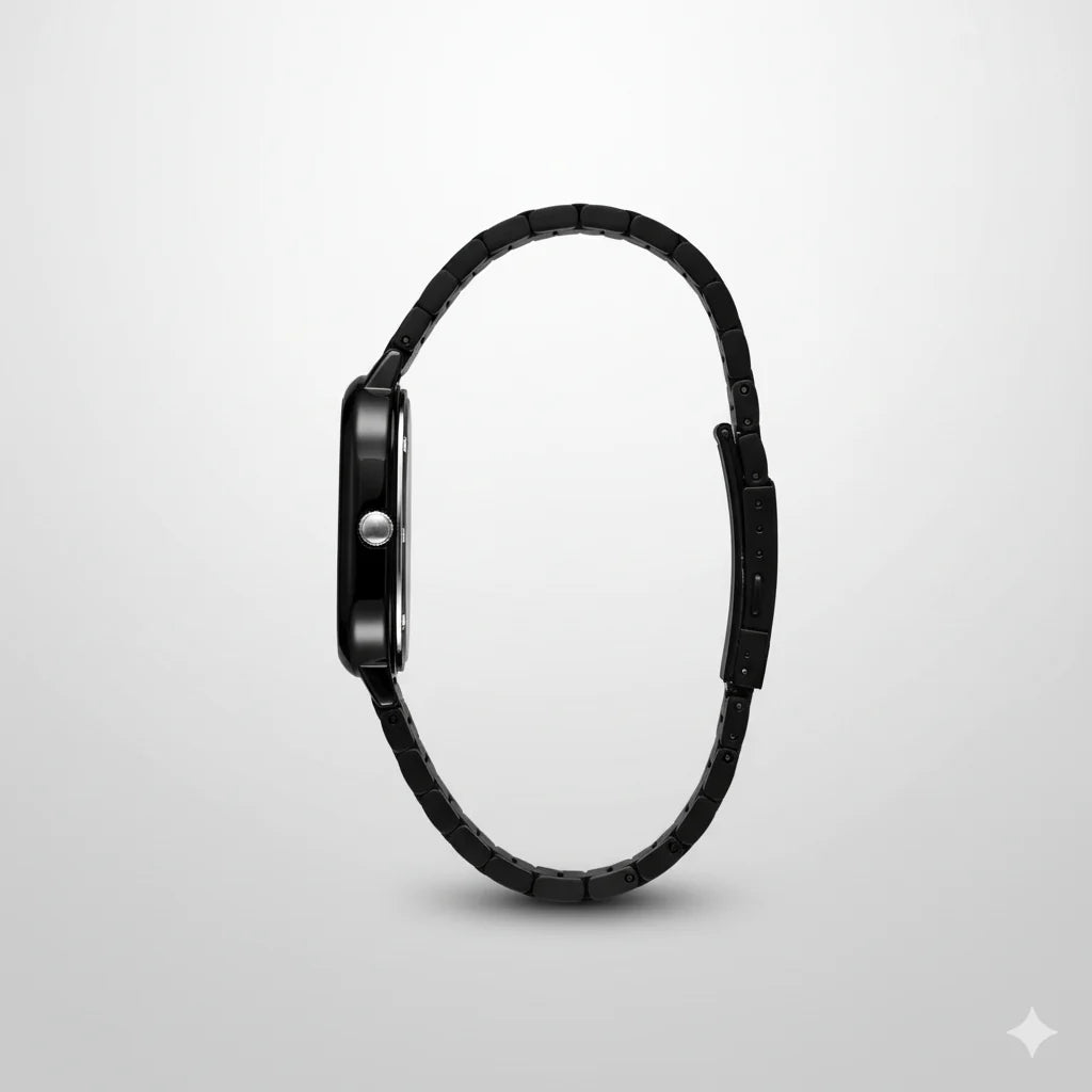 Montre Casio Analogique Noire Carrée en Métal