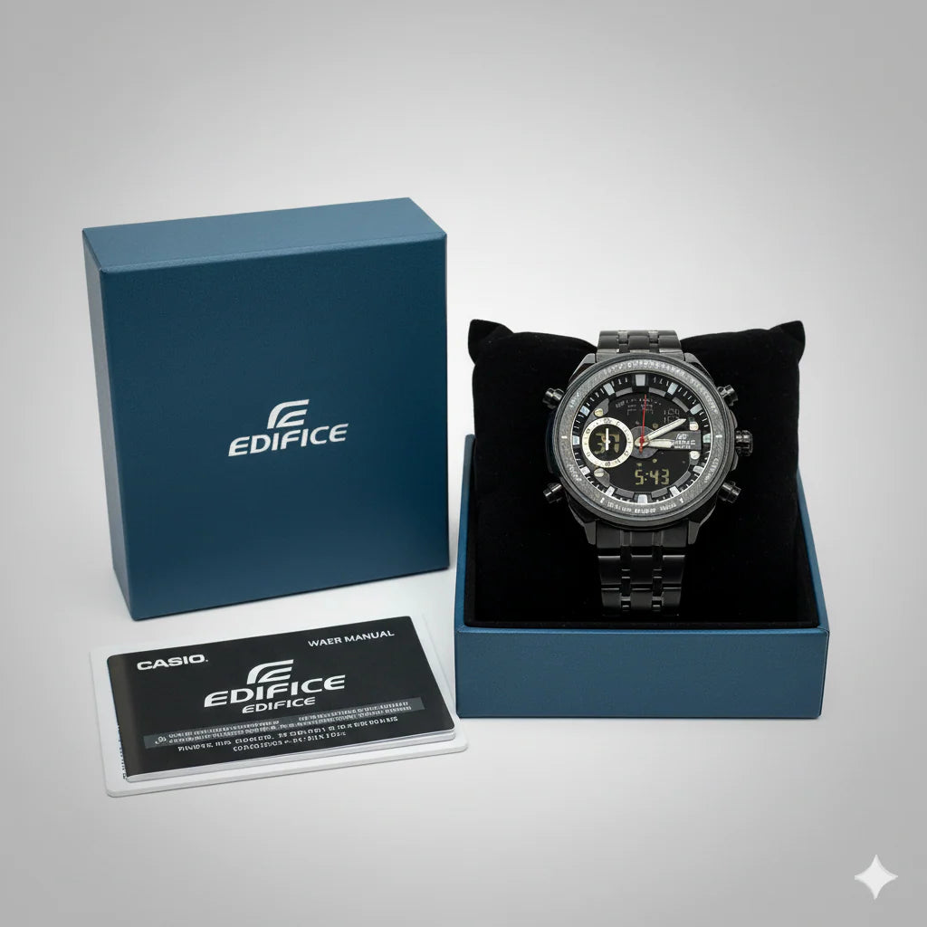Montre CASIO EDIFICE Noire Élégante et Robuste